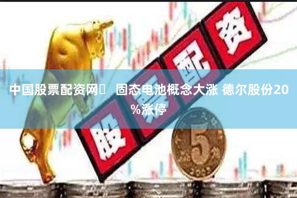 中国股票配资网	 固态电池概念大涨 德尔股份20%涨停