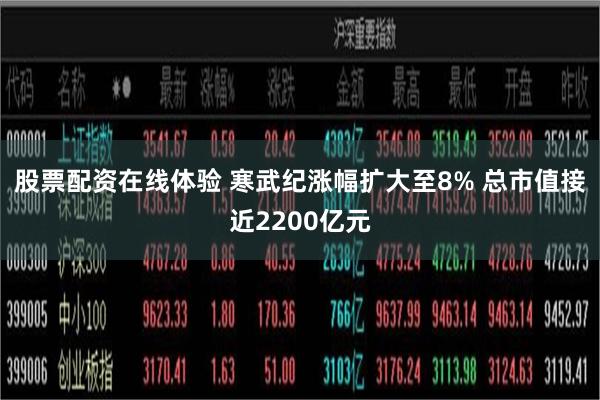 股票配资在线体验 寒武纪涨幅扩大至8% 总市值接近2200亿元