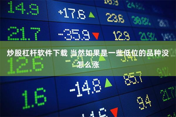 炒股杠杆软件下载 当然如果是一些低位的品种没怎么涨