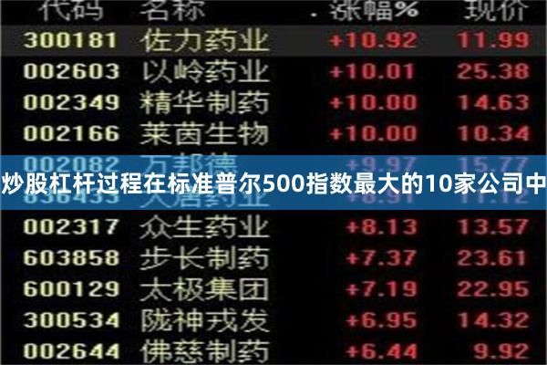 炒股杠杆过程在标准普尔500指数最大的10家公司中